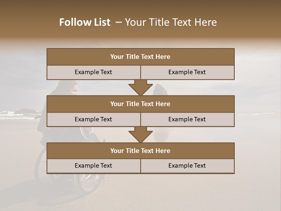 Beautiful Young Woman In A Wheel Chair Visiting Cannon Beach In Oregon, Usa. PowerPoint Template