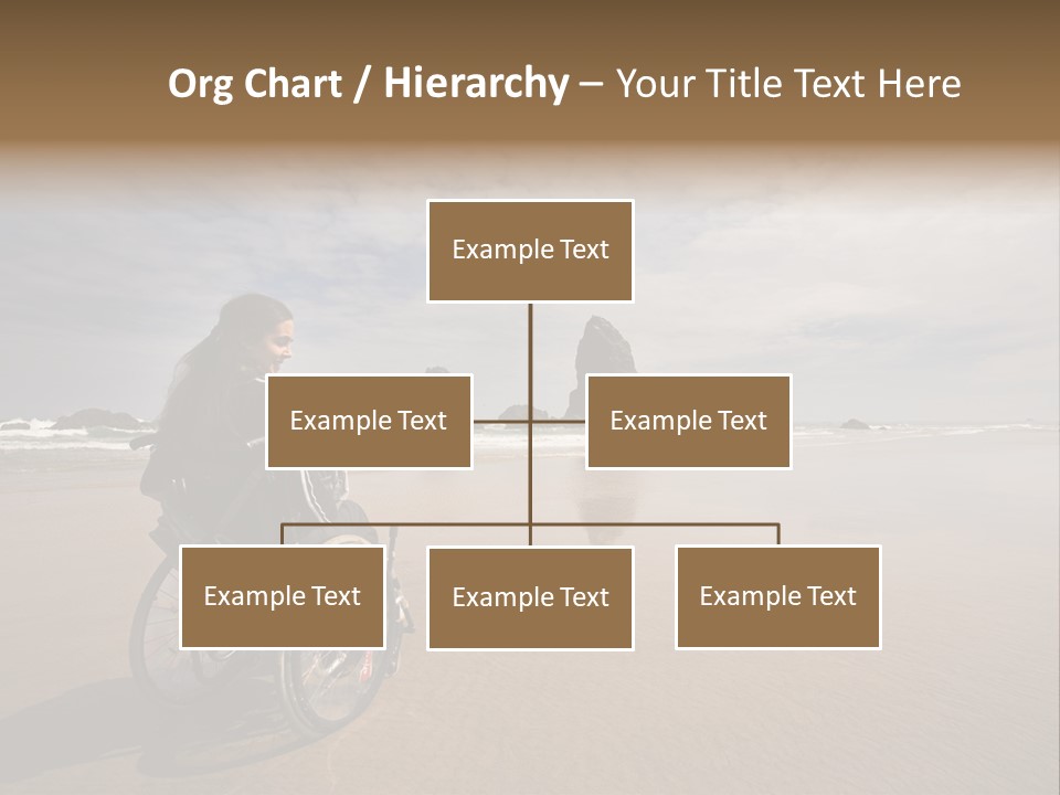 Beautiful Young Woman In A Wheel Chair Visiting Cannon Beach In Oregon, Usa. PowerPoint Template