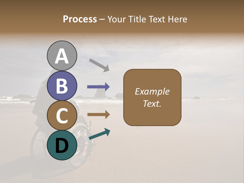 Beautiful Young Woman In A Wheel Chair Visiting Cannon Beach In Oregon, Usa. PowerPoint Template