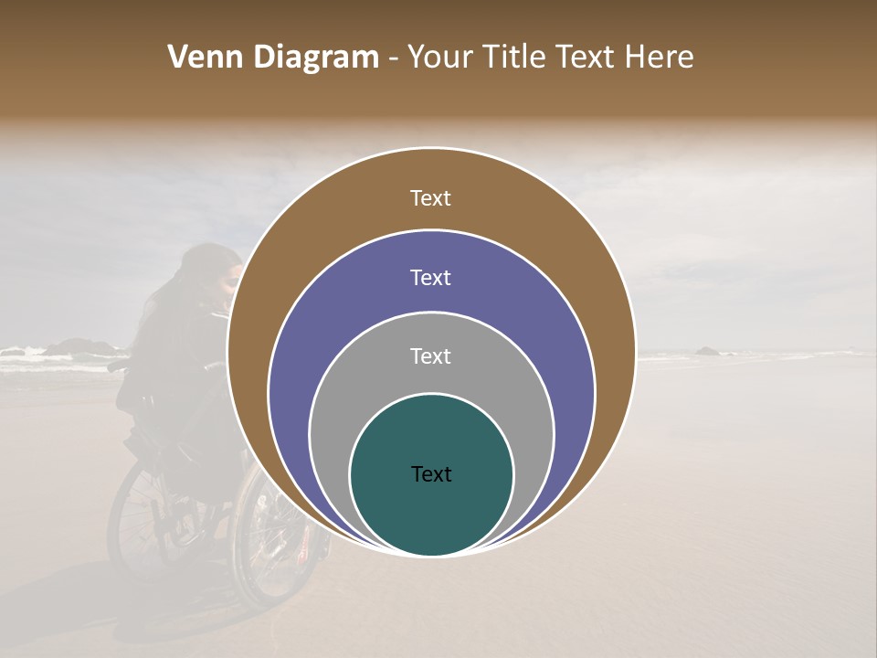 Beautiful Young Woman In A Wheel Chair Visiting Cannon Beach In Oregon, Usa. PowerPoint Template