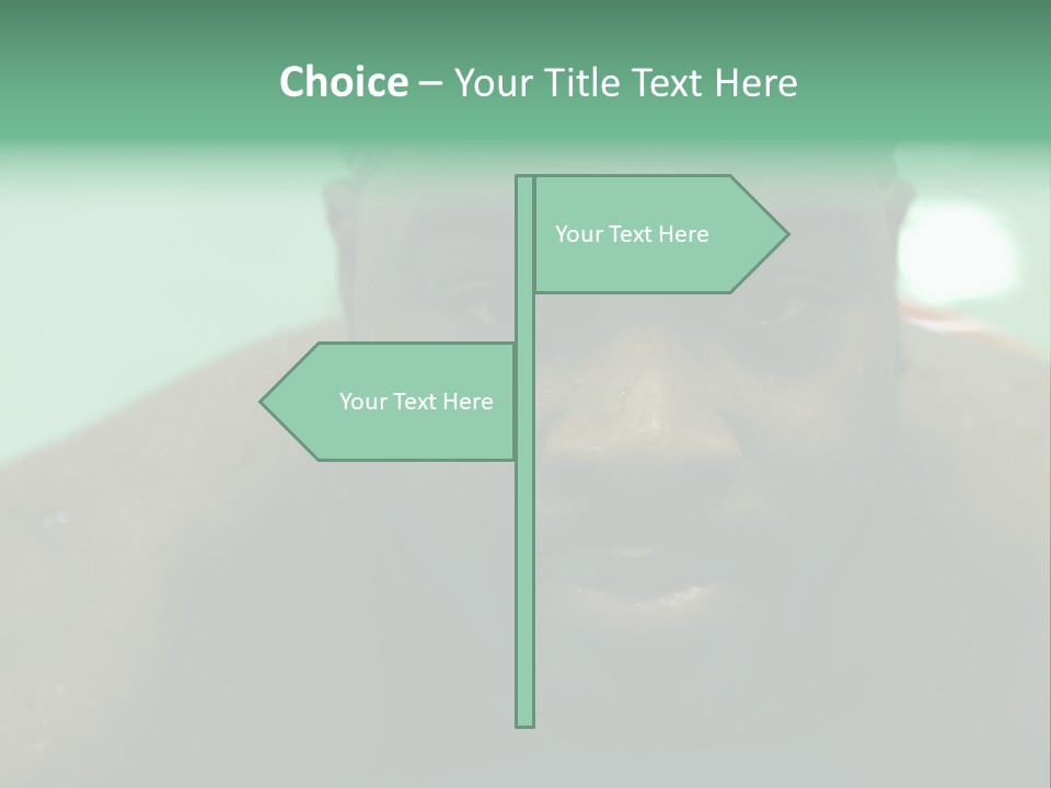 A Close Up Of A Man Wearing A Swimming Cap PowerPoint Template