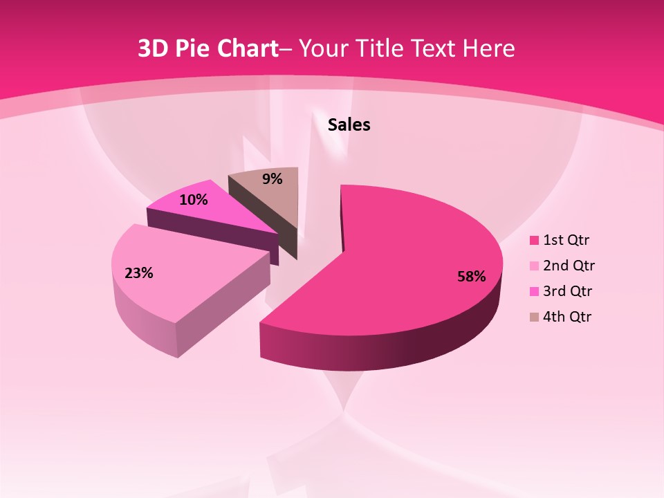 A Pink Glowing Breaking Heart With Reflection PowerPoint Template