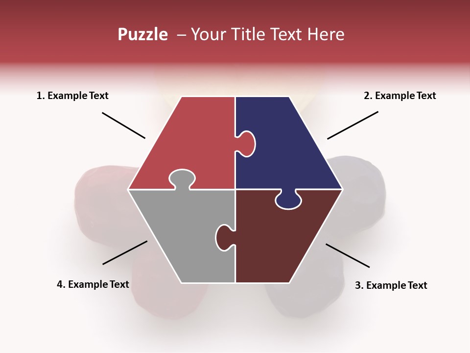 Three Wax Hearts In A Triangle, Semi-Isolated On White Background, Soft Shadow PowerPoint Template