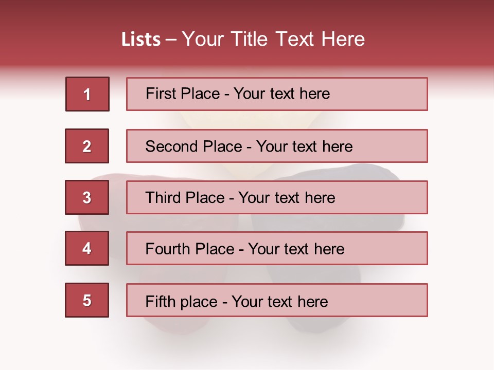 Three Wax Hearts In A Triangle, Semi-Isolated On White Background, Soft Shadow PowerPoint Template