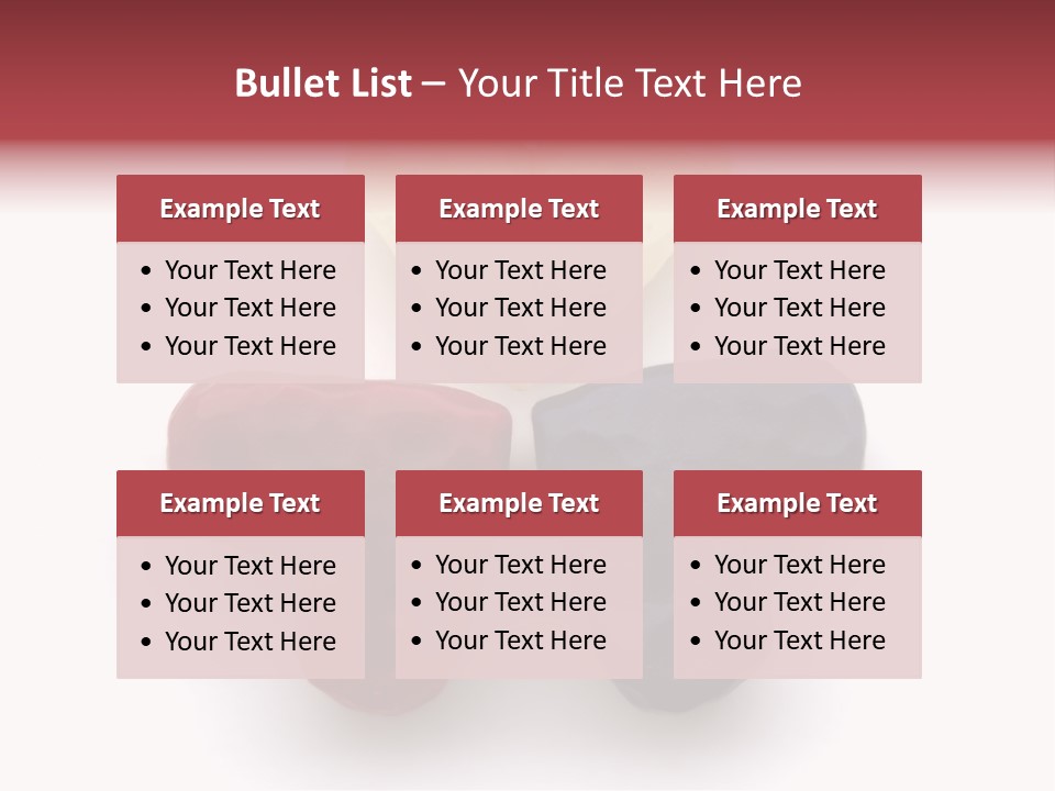 Three Wax Hearts In A Triangle, Semi-Isolated On White Background, Soft Shadow PowerPoint Template