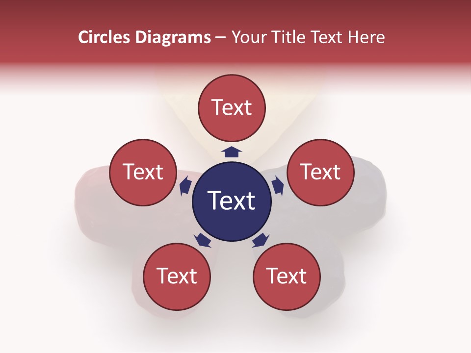 Three Wax Hearts In A Triangle, Semi-Isolated On White Background, Soft Shadow PowerPoint Template