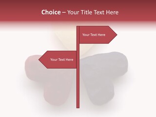 Three Wax Hearts In A Triangle, Semi-Isolated On White Background, Soft Shadow PowerPoint Template