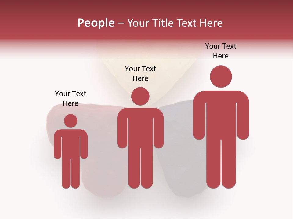 Three Wax Hearts In A Triangle, Semi-Isolated On White Background, Soft Shadow PowerPoint Template