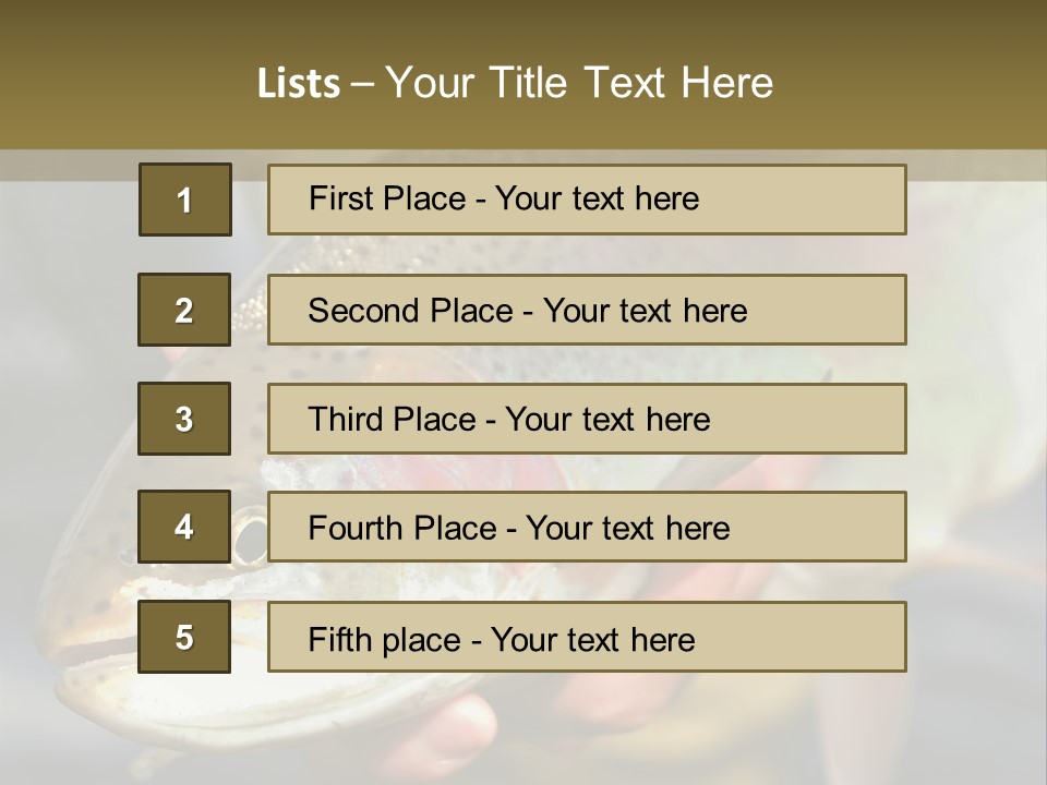 Rainbow Trout Caught Fly Fishing PowerPoint Template