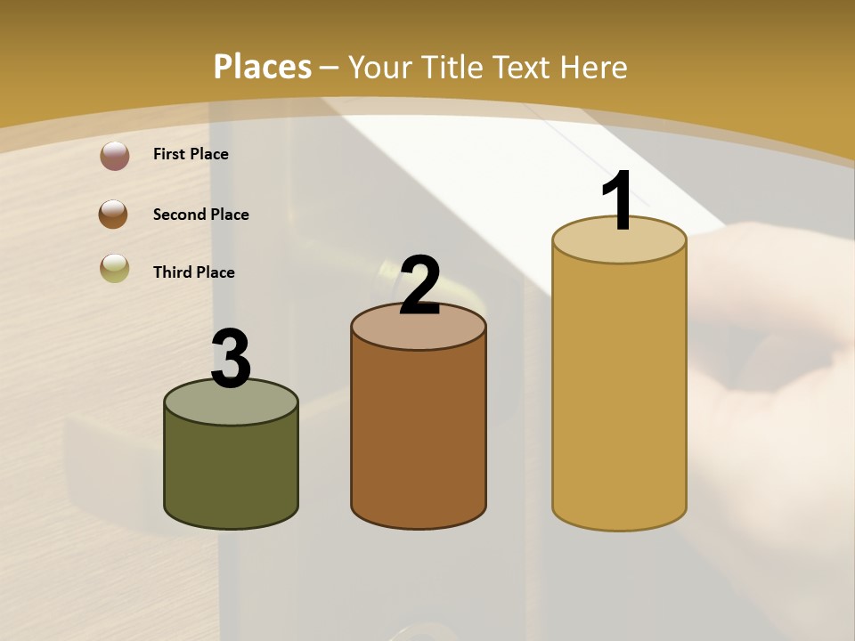 A Hand Inserting Keycard In The Electronic Lock PowerPoint Template