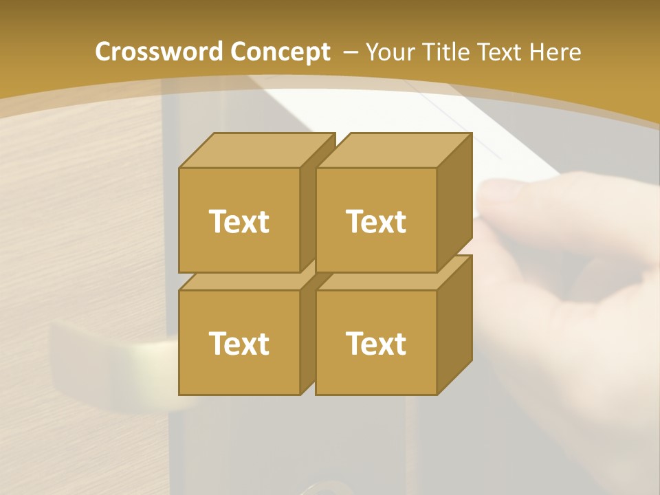 A Hand Inserting Keycard In The Electronic Lock PowerPoint Template