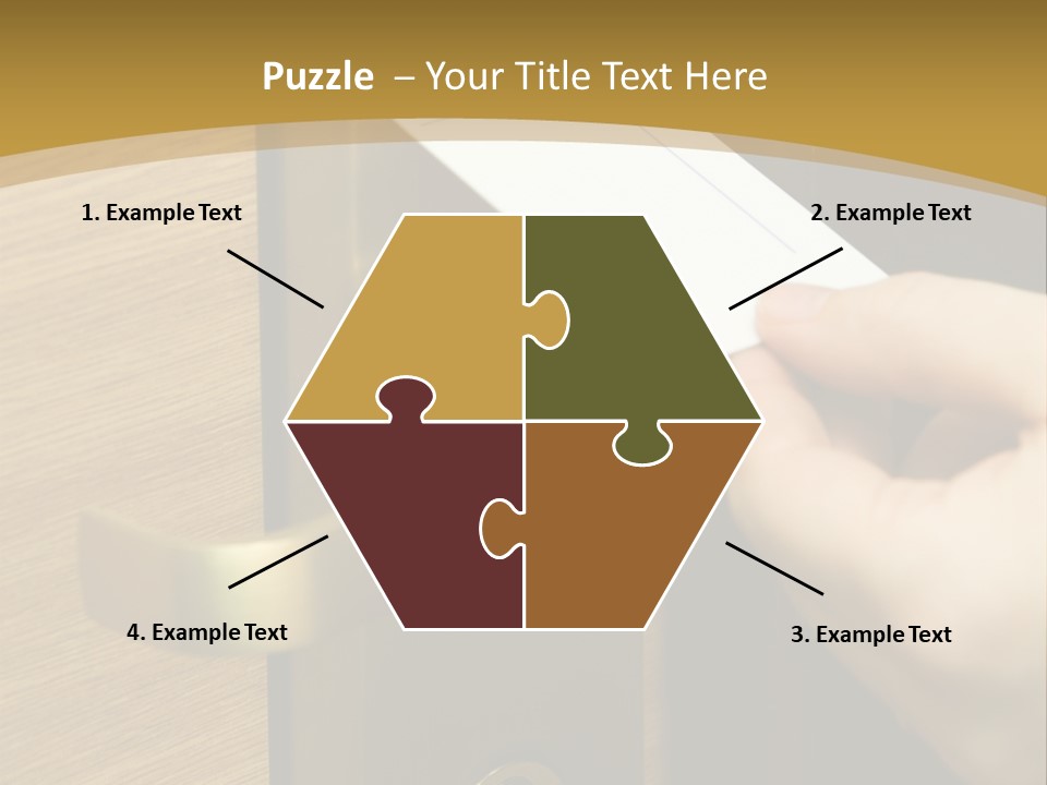 A Hand Inserting Keycard In The Electronic Lock PowerPoint Template