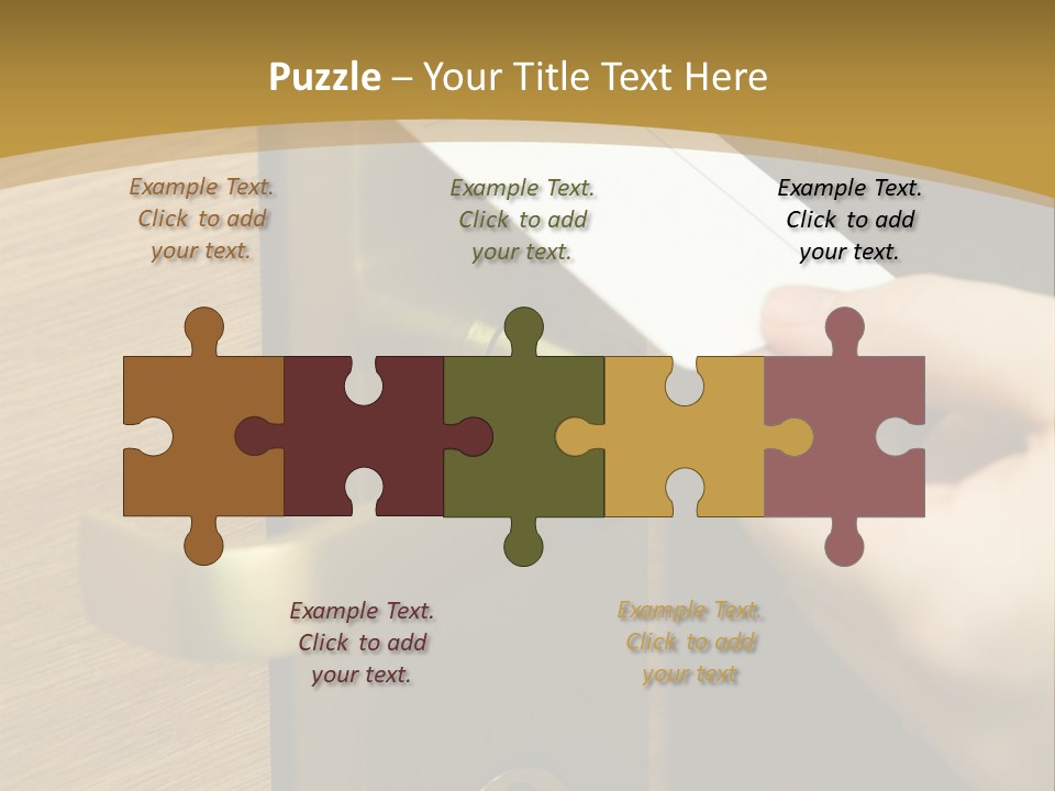 A Hand Inserting Keycard In The Electronic Lock PowerPoint Template