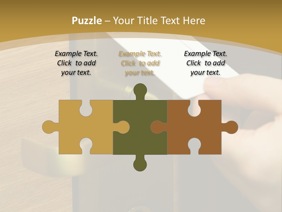 A Hand Inserting Keycard In The Electronic Lock PowerPoint Template