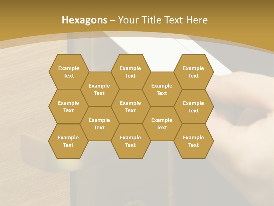 A Hand Inserting Keycard In The Electronic Lock PowerPoint Template
