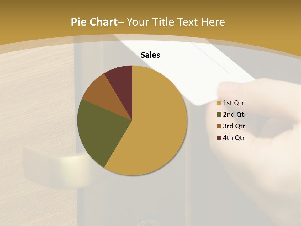 A Hand Inserting Keycard In The Electronic Lock PowerPoint Template