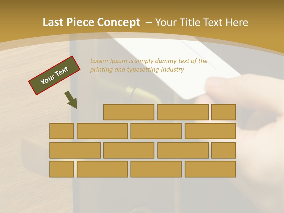 A Hand Inserting Keycard In The Electronic Lock PowerPoint Template