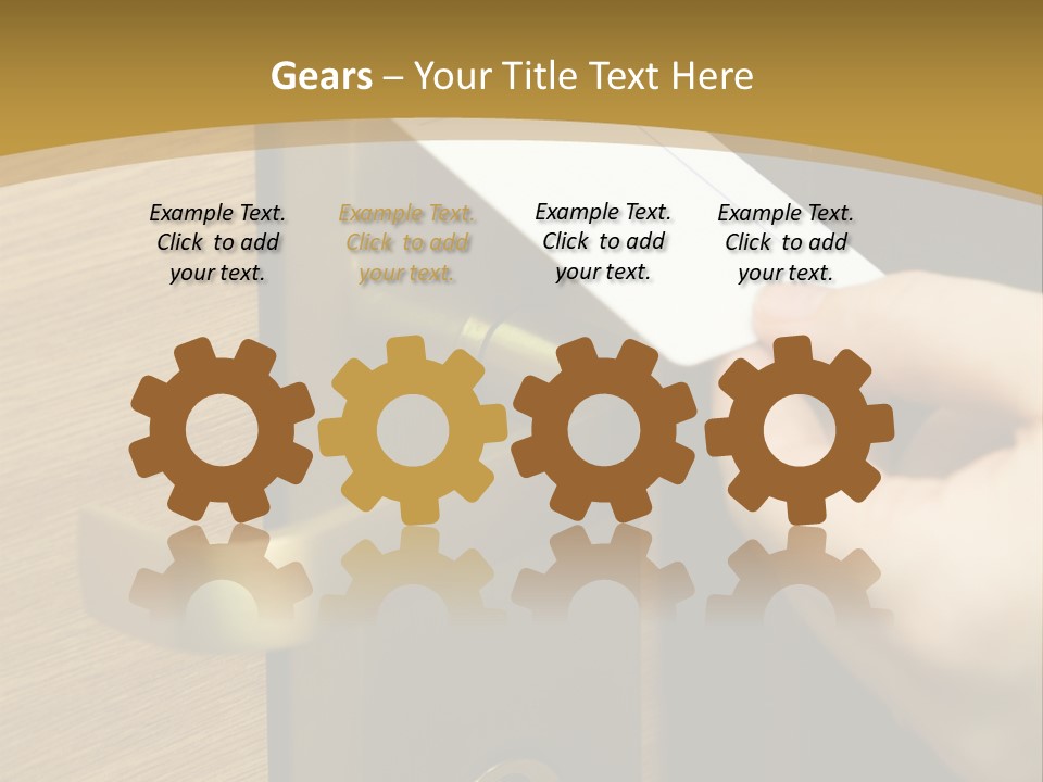 A Hand Inserting Keycard In The Electronic Lock PowerPoint Template