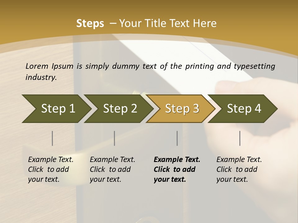 A Hand Inserting Keycard In The Electronic Lock PowerPoint Template