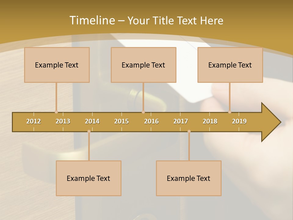 A Hand Inserting Keycard In The Electronic Lock PowerPoint Template