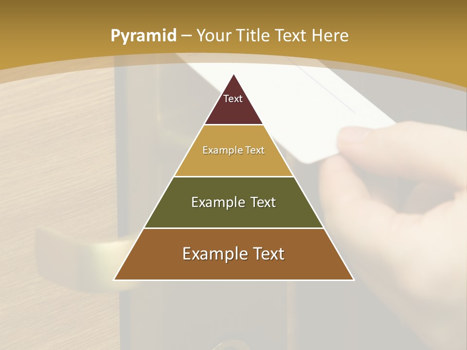 A Hand Inserting Keycard In The Electronic Lock PowerPoint Template