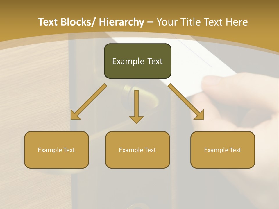A Hand Inserting Keycard In The Electronic Lock PowerPoint Template