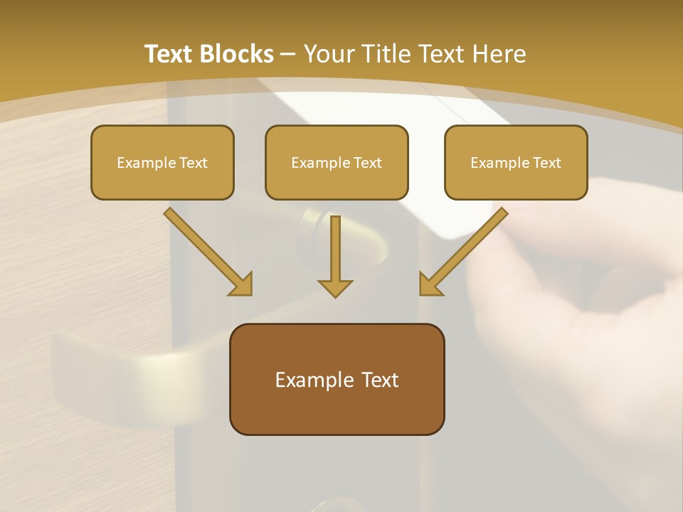 A Hand Inserting Keycard In The Electronic Lock PowerPoint Template