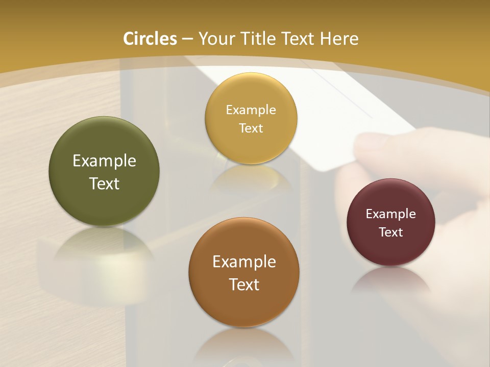 A Hand Inserting Keycard In The Electronic Lock PowerPoint Template