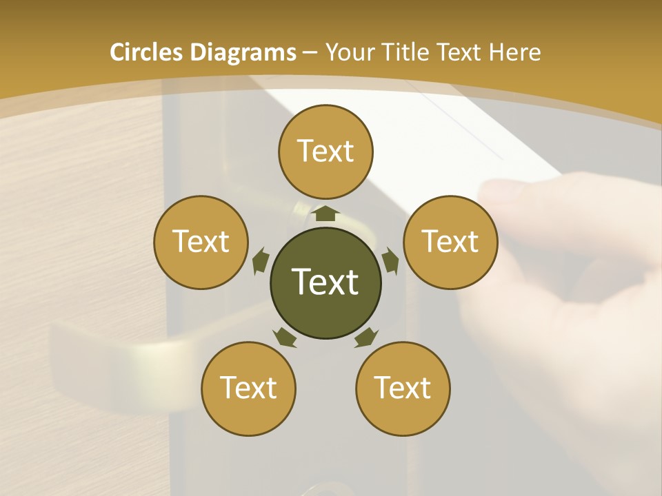 A Hand Inserting Keycard In The Electronic Lock PowerPoint Template