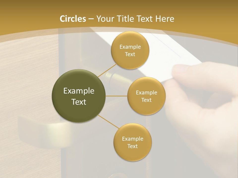 A Hand Inserting Keycard In The Electronic Lock PowerPoint Template