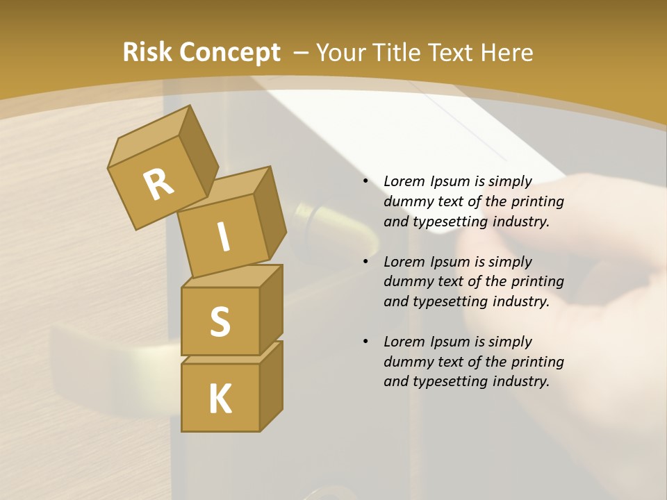 A Hand Inserting Keycard In The Electronic Lock PowerPoint Template