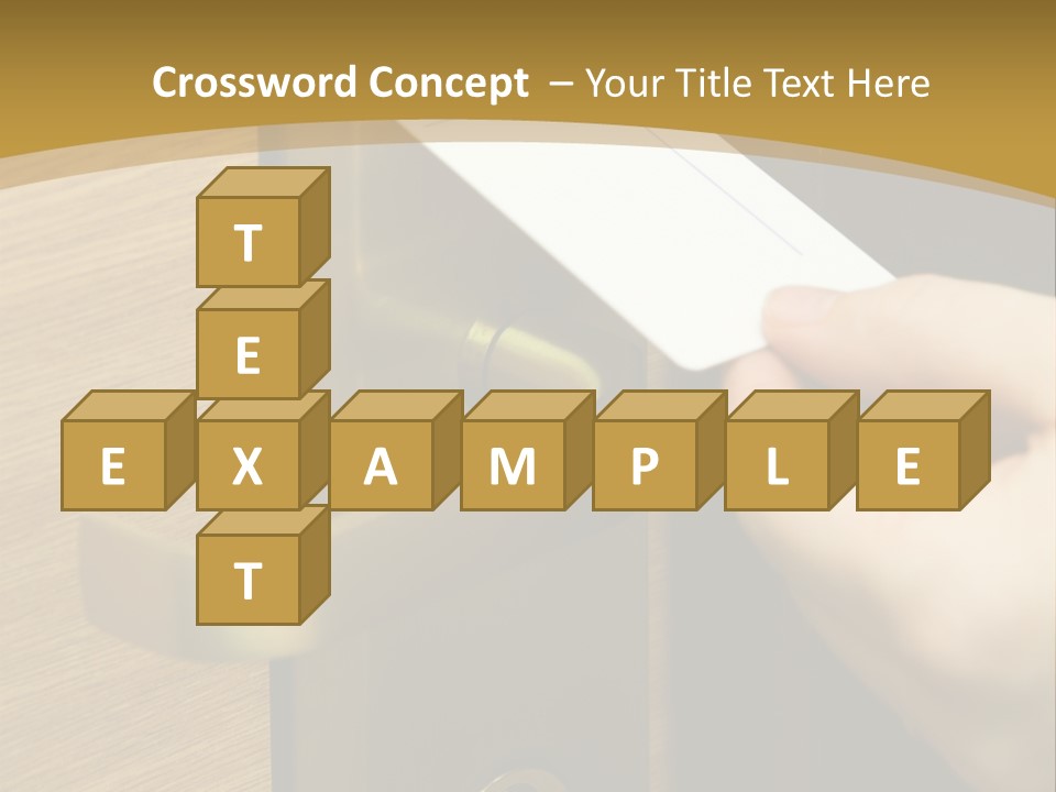 A Hand Inserting Keycard In The Electronic Lock PowerPoint Template