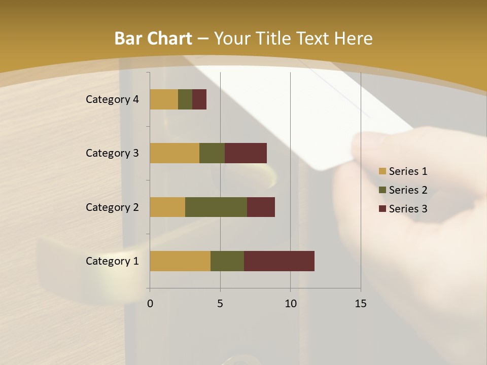 A Hand Inserting Keycard In The Electronic Lock PowerPoint Template