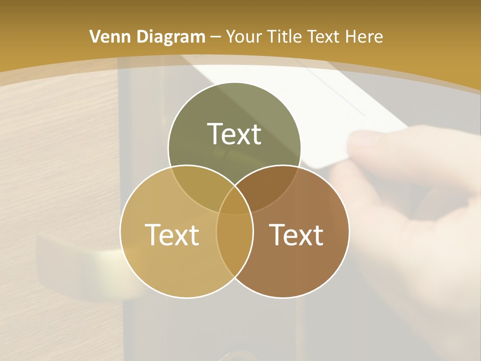 A Hand Inserting Keycard In The Electronic Lock PowerPoint Template