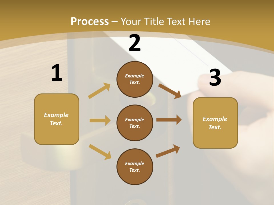 A Hand Inserting Keycard In The Electronic Lock PowerPoint Template