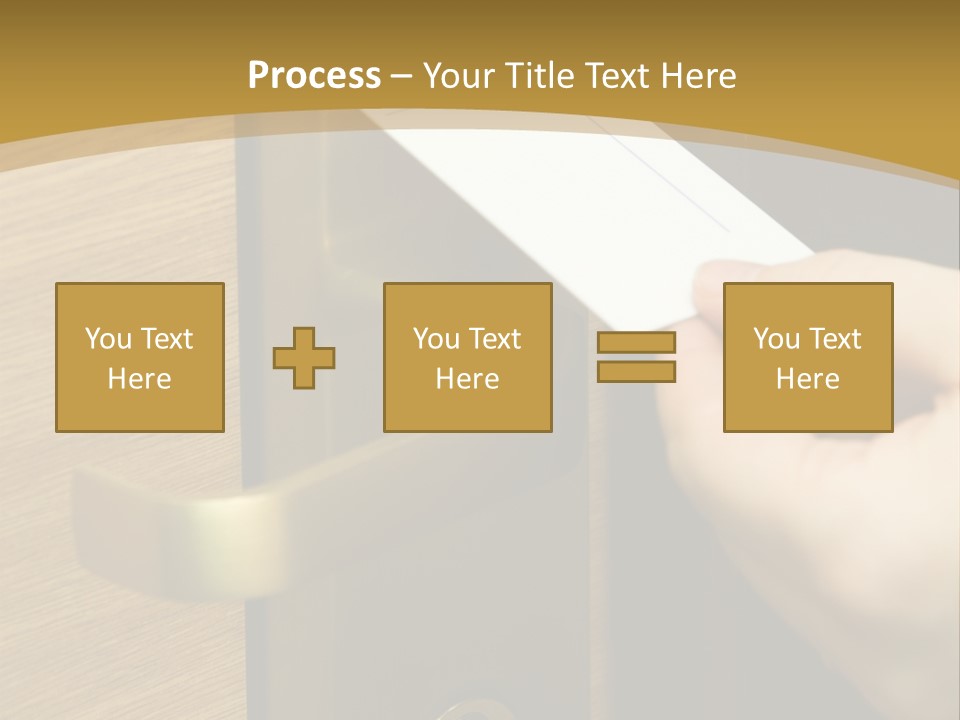 A Hand Inserting Keycard In The Electronic Lock PowerPoint Template