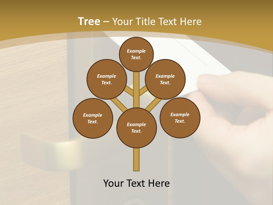 A Hand Inserting Keycard In The Electronic Lock PowerPoint Template