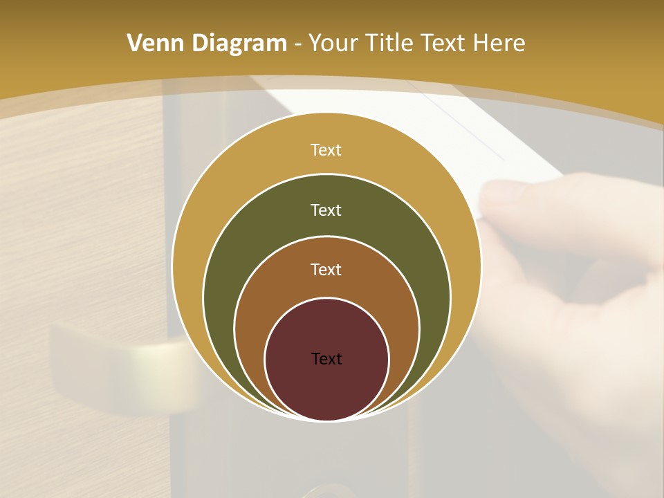 A Hand Inserting Keycard In The Electronic Lock PowerPoint Template