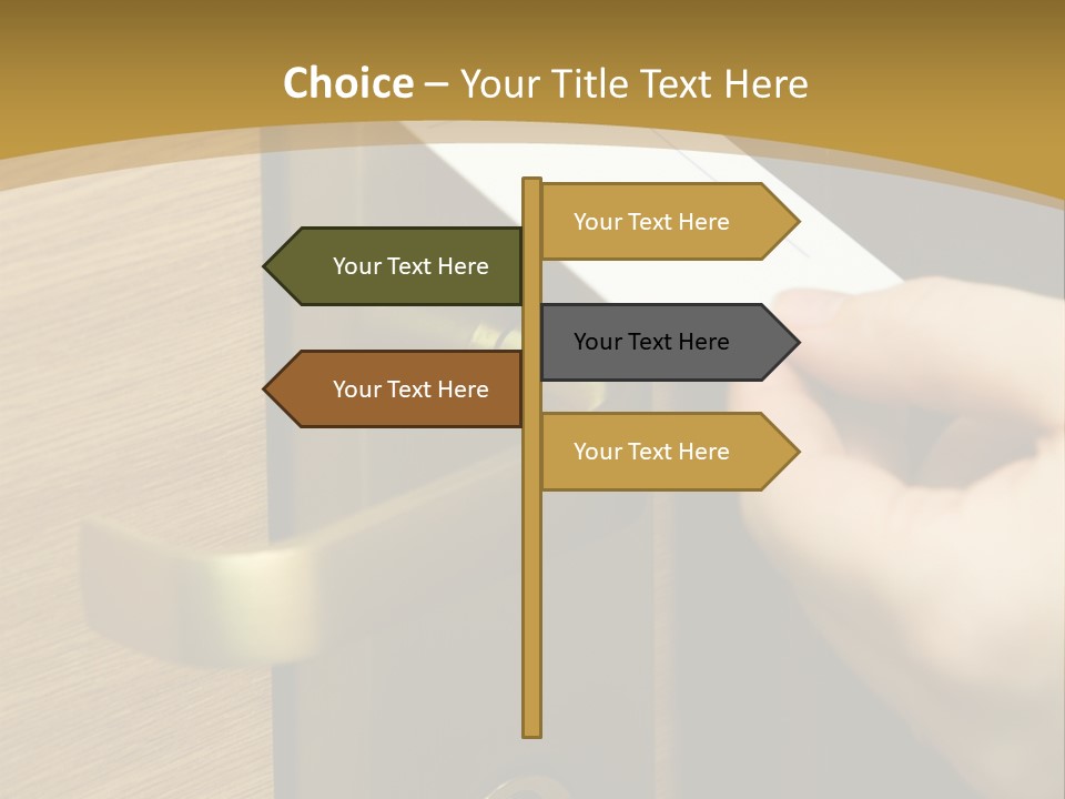 A Hand Inserting Keycard In The Electronic Lock PowerPoint Template