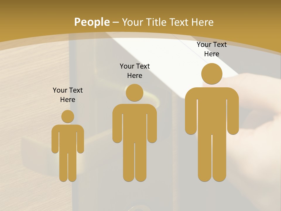 A Hand Inserting Keycard In The Electronic Lock PowerPoint Template