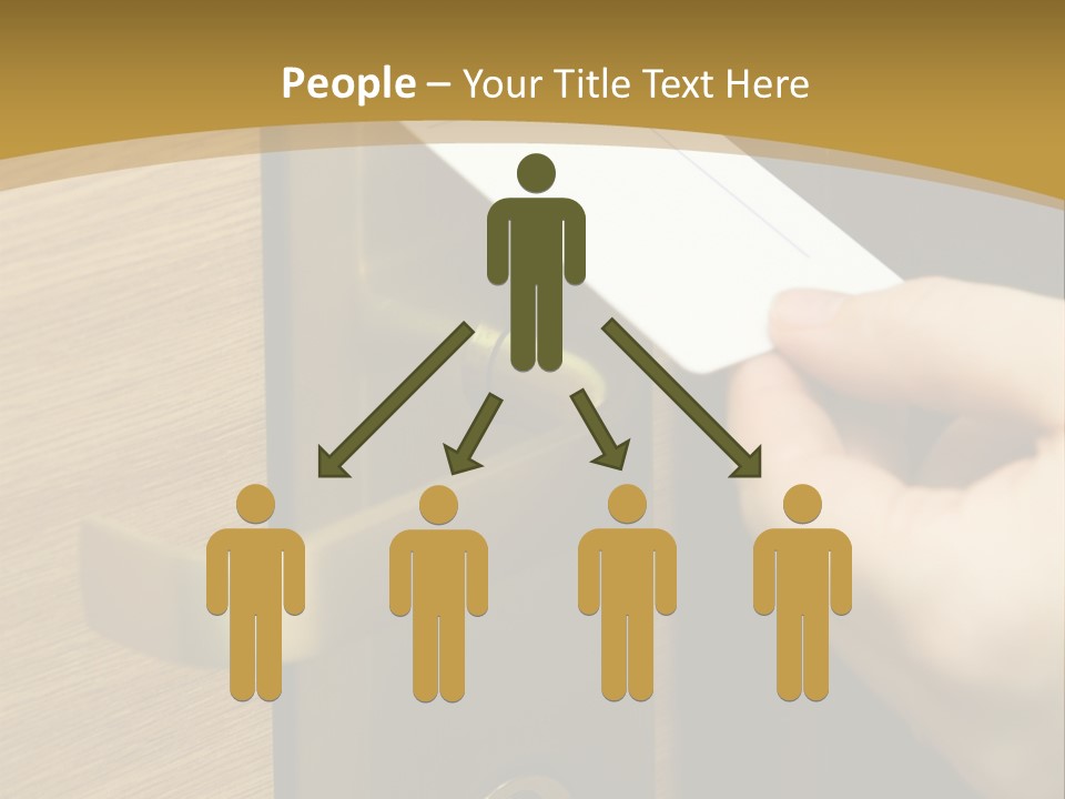 A Hand Inserting Keycard In The Electronic Lock PowerPoint Template