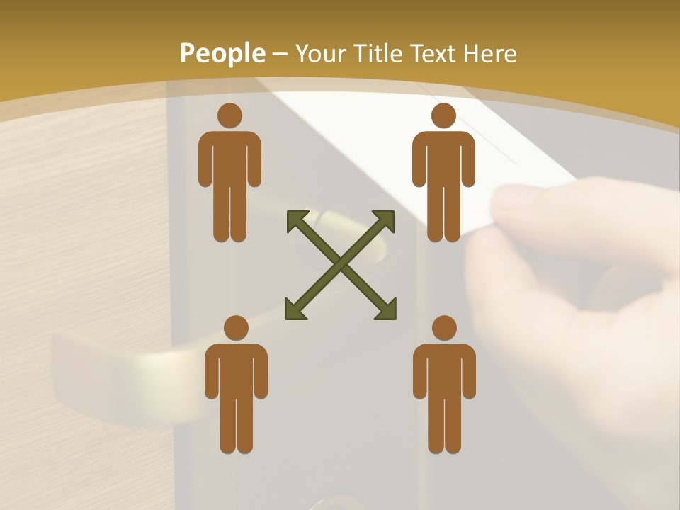 A Hand Inserting Keycard In The Electronic Lock PowerPoint Template