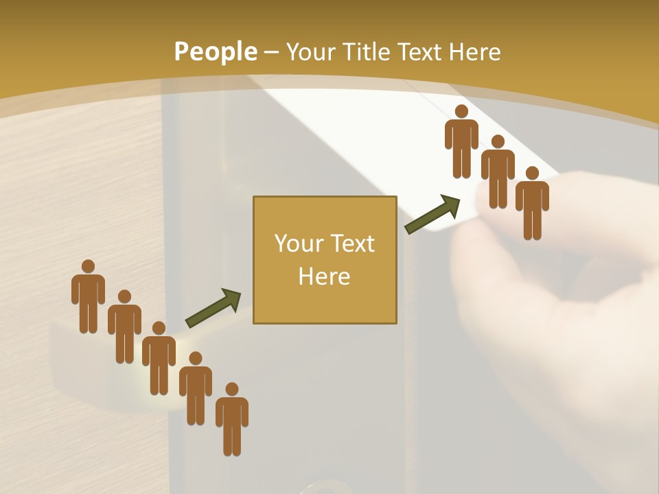 A Hand Inserting Keycard In The Electronic Lock PowerPoint Template