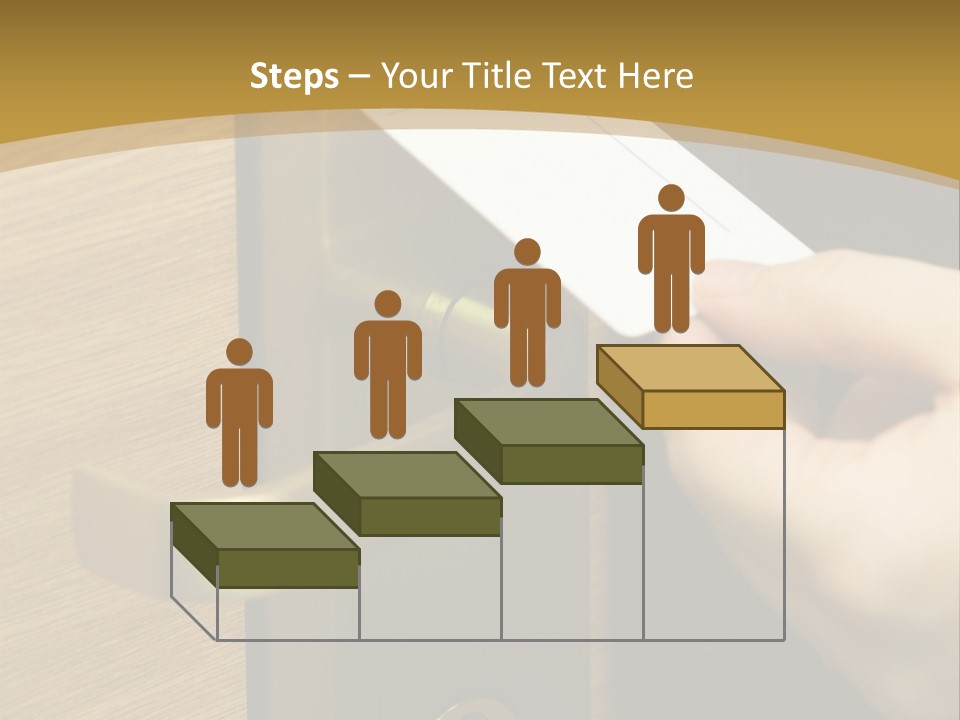 A Hand Inserting Keycard In The Electronic Lock PowerPoint Template