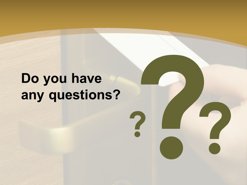 A Hand Inserting Keycard In The Electronic Lock PowerPoint Template