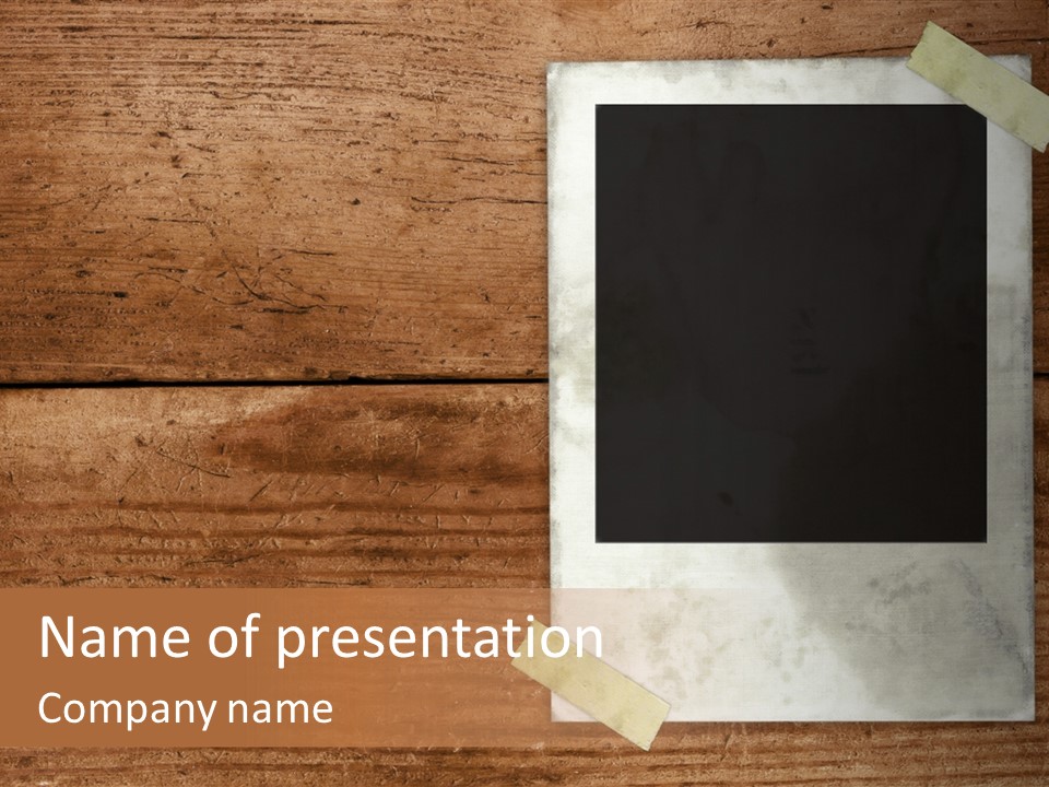 Instant Photo On Wood Plank PowerPoint Template