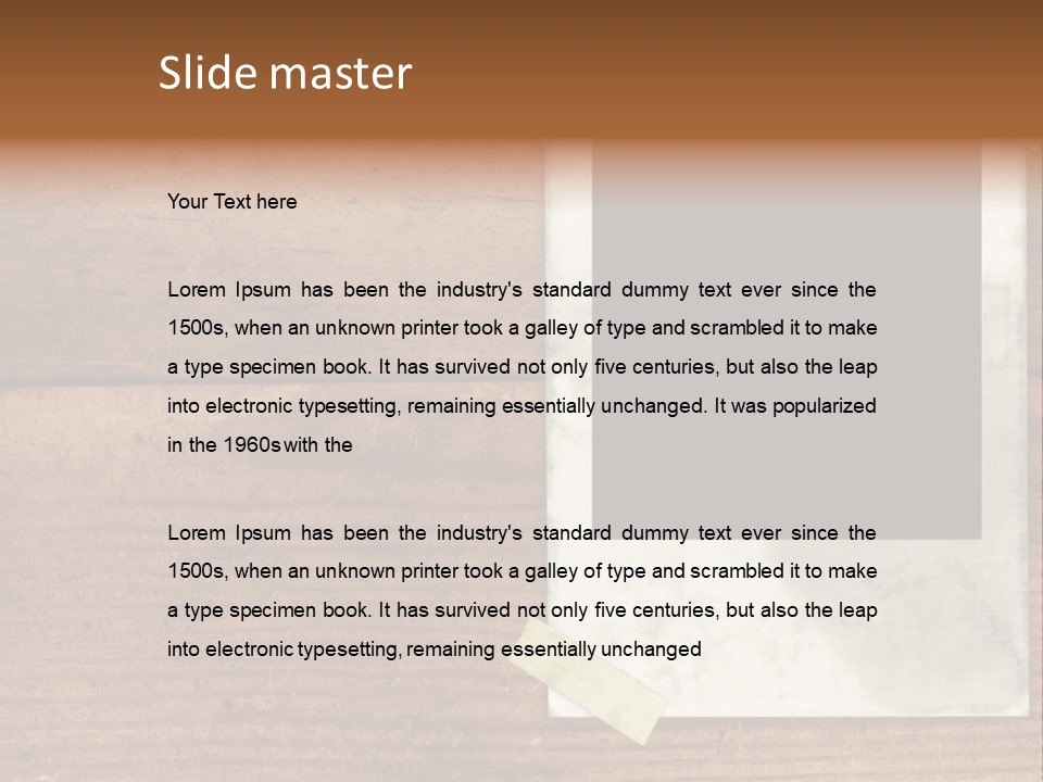 Instant Photo On Wood Plank PowerPoint Template