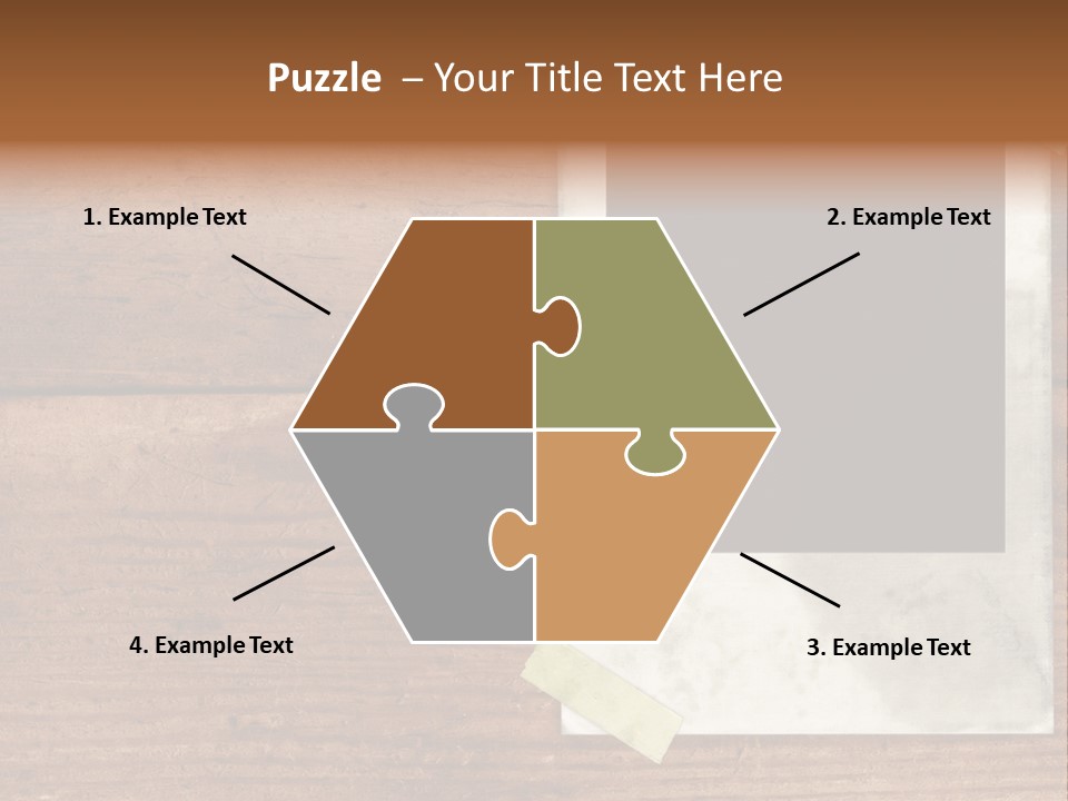 Instant Photo On Wood Plank PowerPoint Template