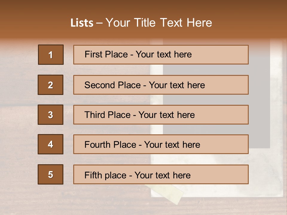 Instant Photo On Wood Plank PowerPoint Template