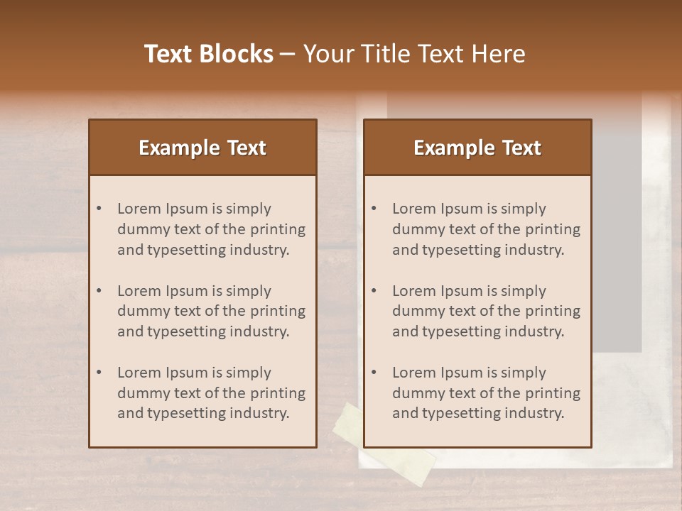 Instant Photo On Wood Plank PowerPoint Template